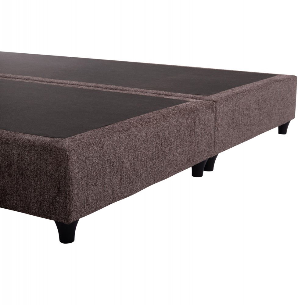 Κρεβάτι διπλό "NESTOR" από ύφασμα μπουκλέ σε χρώμα καφέ 160x200