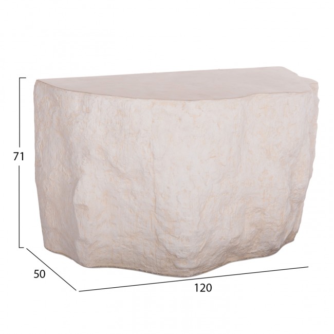 Κονσόλα "INTERON" από fiber cement σε χρώμα λευκό 120x50x71