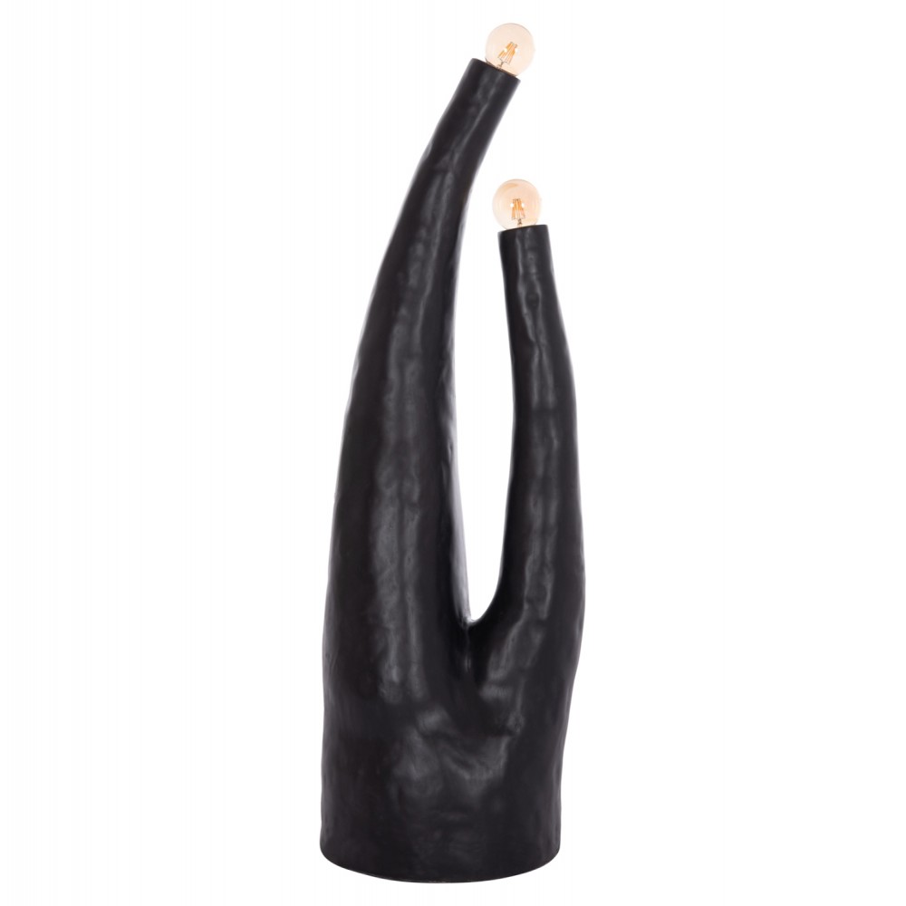 Διακοσμητικό φωτιστικό δαπέδου "TUSKEN" από fiber cement σε χρώμα μαύρο 50x43x145 Ε27