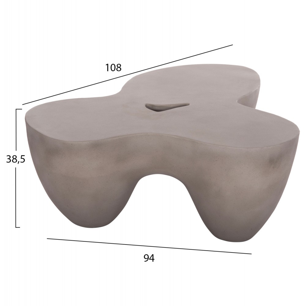 Τραπέζι σαλονιού "SALLEN" από fiber cement σε χρώμα γκρι 108x94x38.5
