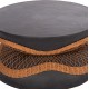 Τραπέζι σαλονιού "ANNA" από fiber cement/rattan σε χρώμα μαύρο/φυσικό Φ92x44.5