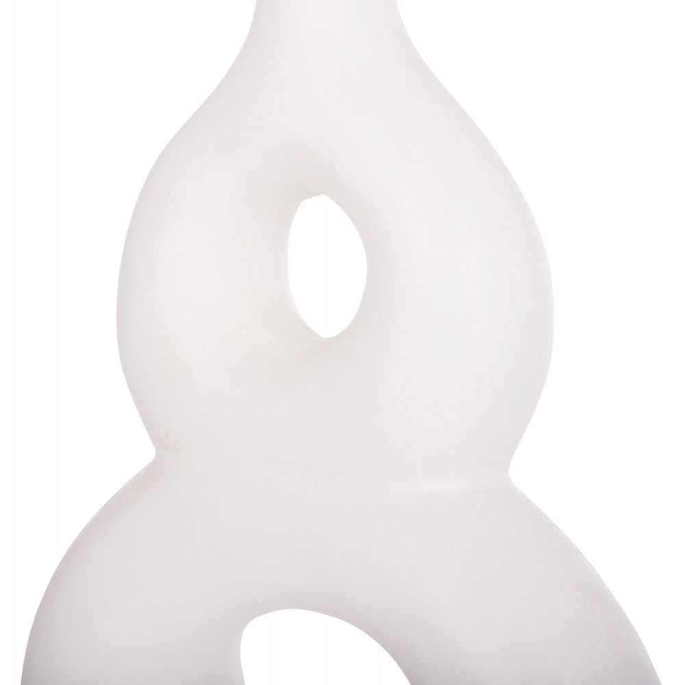 Επιτραπέζιο διακοσμητικό βάζο "FIORIN" από τερακότα σε χρώμα λευκό 21x7.5x31