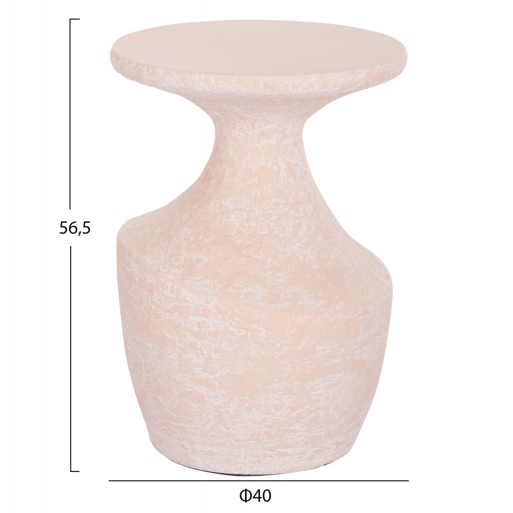 Τραπέζι βοηθητικό "REBON" από fiber cement σε χρώμα σομόν Φ40x56.5