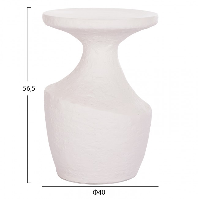 Τραπέζι βοηθητικό "REBON" από fiber cement σε χρώμα λευκό Φ40x56.5