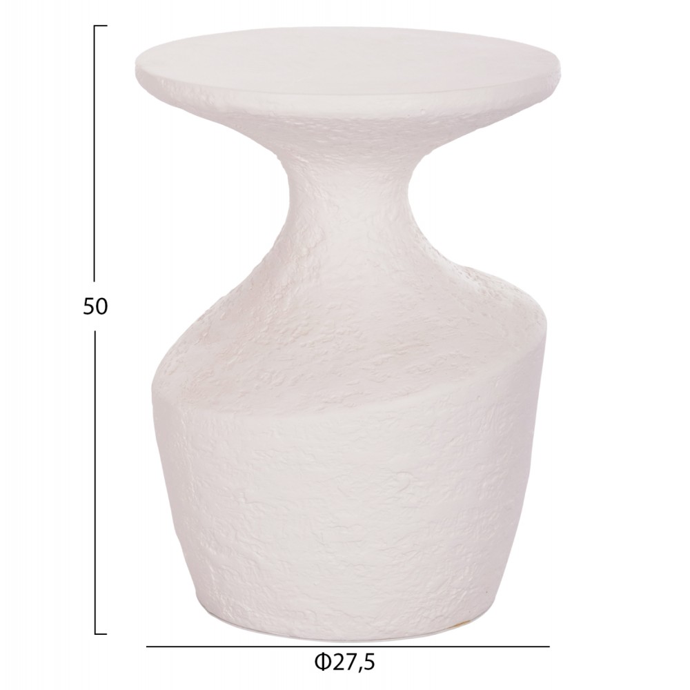 Τραπέζι βοηθητικό "REBON" από fiber cement σε χρώμα λευκό Φ27.5x50