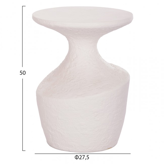 Τραπέζι βοηθητικό "REBON" από fiber cement σε χρώμα λευκό Φ27.5x50