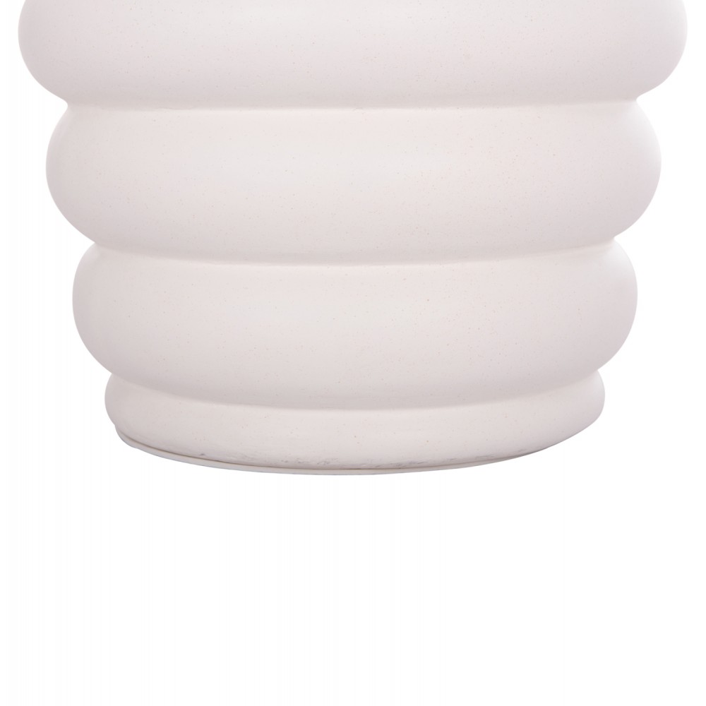 Τραπέζι βοηθητικό "PUFFAT" από fiber cement/ξύλο σε χρώμα λευκό/φυσικό Φ45x46