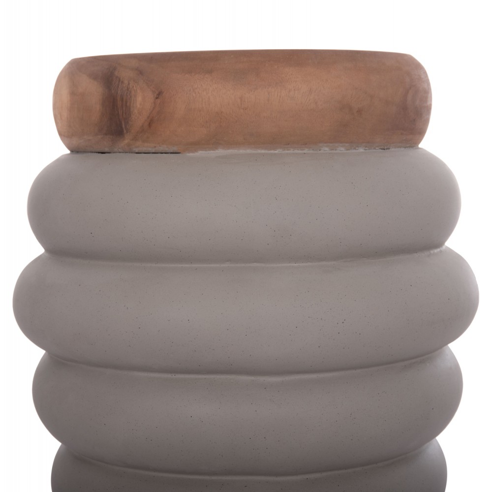 Τραπέζι βοηθητικό "PUFFAT" από fiber cement/ξύλο σε χρώμα γκρι/φυσικό Φ45x46