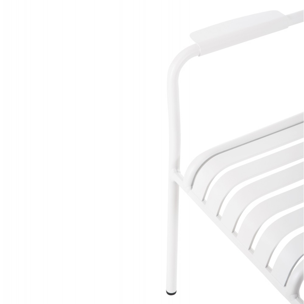 Σετ τραπεζαρίας "KRUM" 7τμχ από αλουμίνιο σε χρώμα λευκό 160-240x90x73