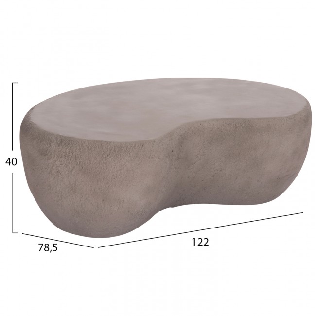 Τραπέζι σαλονιού "GERSON" από fiber cement σε χρώμα γκρι 122x78.5x40