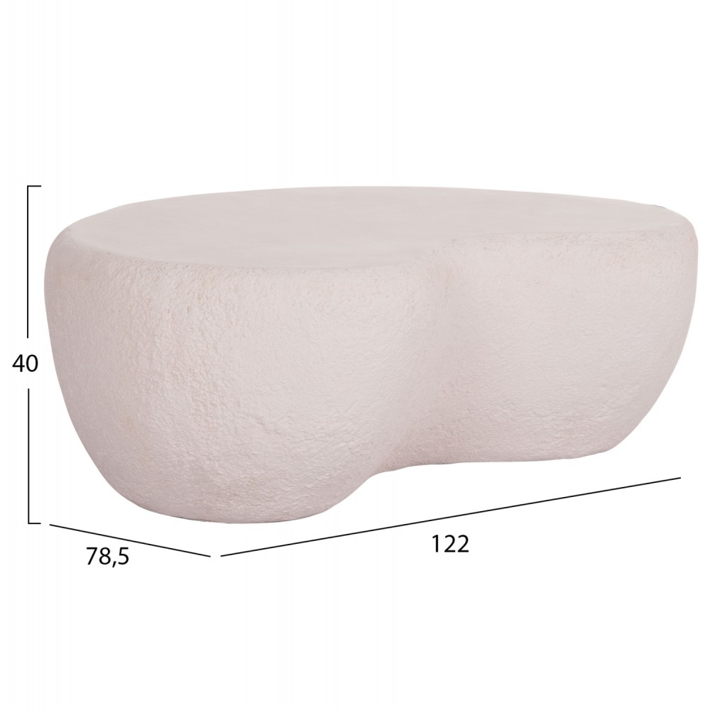 Τραπέζι σαλονιού "GERSON" από fiber cement σε χρώμα λευκό 122x78.5x40