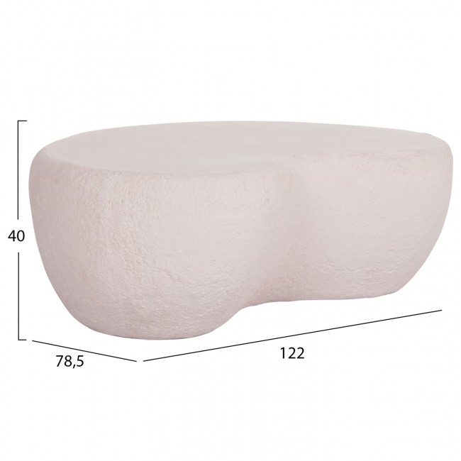 Τραπέζι σαλονιού "GERSON" από fiber cement σε χρώμα λευκό 122x78.5x40