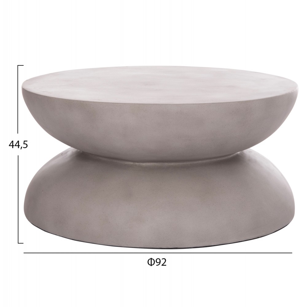 Τραπέζι σαλονιού "ANNA" από fiber cement σε χρώμα γκρι Φ92x44.5