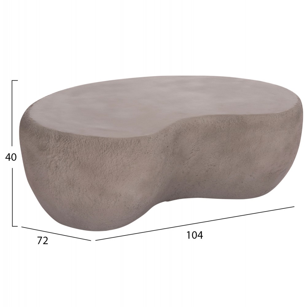 Τραπέζι σαλονιού "GERSON" από fiber cement σε χρώμα γκρι 104x72x40