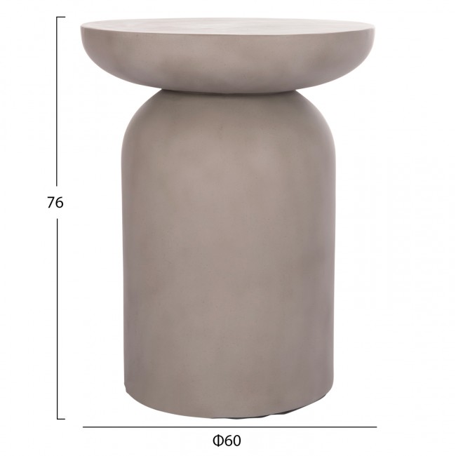 Βοηθητικό τραπέζι "ΑΝΝΑ" από fiber cement σε χρώμα γκρι Φ60x76