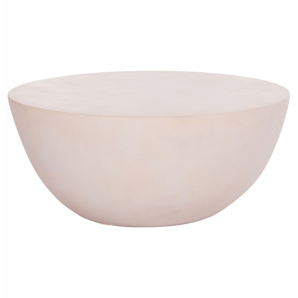 Τραπέζι σαλονιού "ALLAN" από fiber cement σε χρώμα λευκό Φ92x49