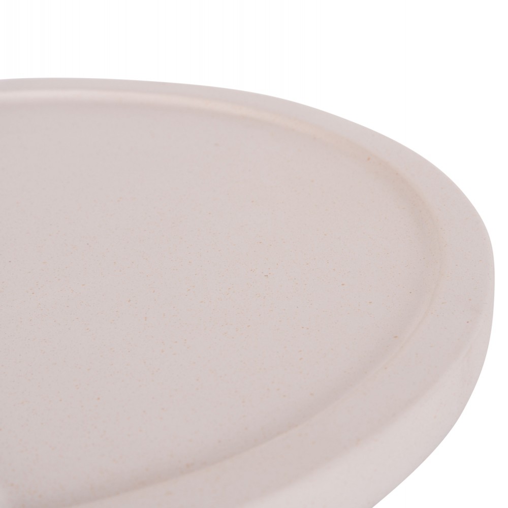 Τραπέζι βοηθητικό "TRED(T)" από fiber cement/rattan σε χρώμα λευκό/φυσικό Φ40x61