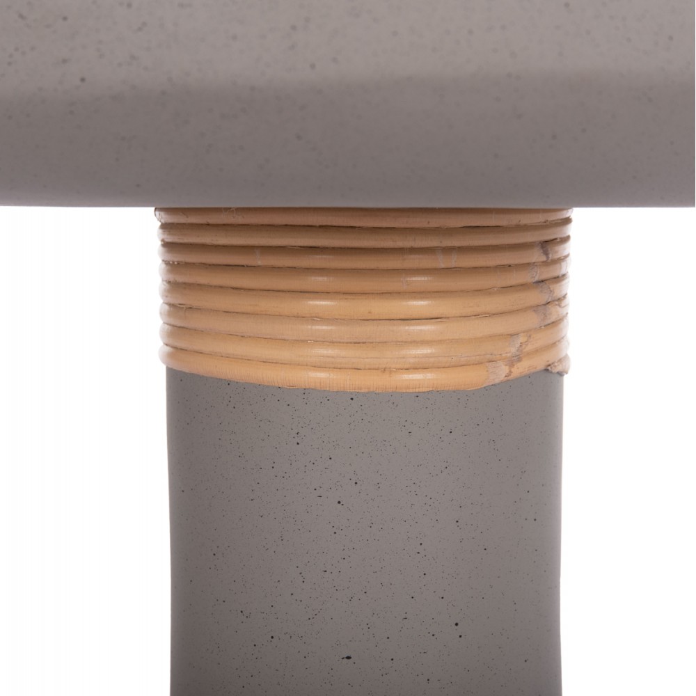 Τραπέζι βοηθητικό "TRED(T)" από fiber cement/rattan σε χρώμα γκρι/φυσικό Φ40x61