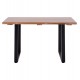 Τραπέζι τραπεζαρίας "FRIGGO" από ξύλο/μέταλλο σε χρώμα φυσικό/μαύρο 140x80x77