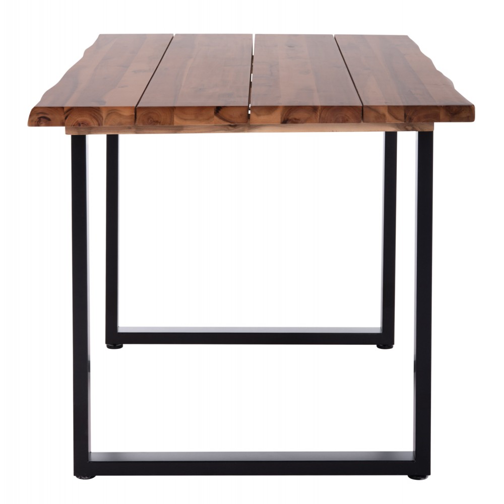 Τραπέζι τραπεζαρίας "FRIGGO" από ξύλο/μέταλλο σε χρώμα φυσικό/μαύρο 140x80x77