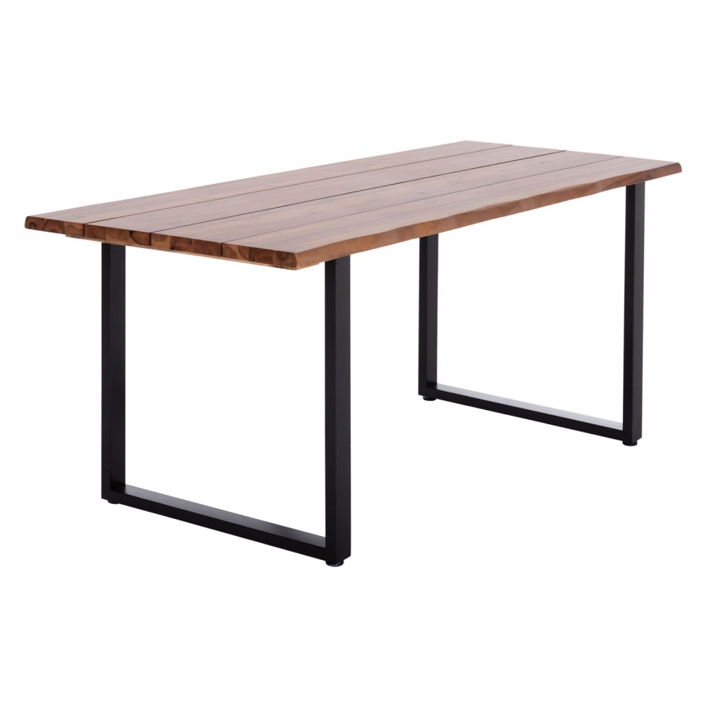 Τραπέζι τραπεζαρίας "FRIGGO" από ξύλο/μέταλλο σε χρώμα φυσικό/μαύρο 160x80x77