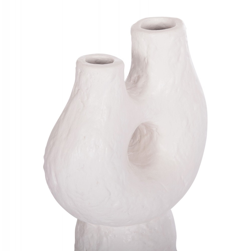 Σετ επιτραπέζια διακοσμητικά βάζα "NAMENTIS" από τερακότα σε χρώμα βυσσινί/λευκό