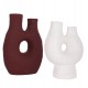 Σετ επιτραπέζια διακοσμητικά βάζα "NAMENTIS" από τερακότα σε χρώμα βυσσινί/λευκό
