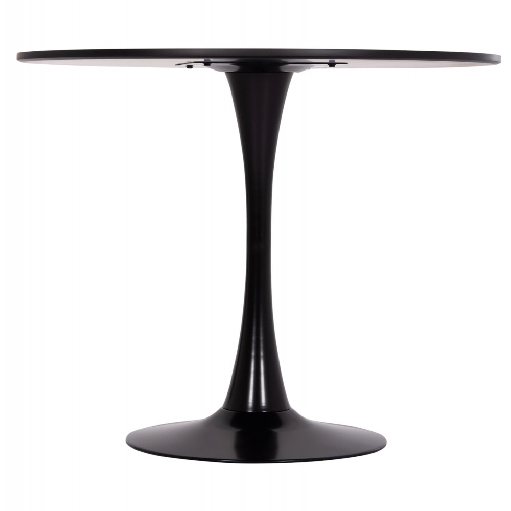 Τραπέζι τραπεζαρίας "BROLIN" από μέταλλο/mdf σε χρώμα μαύρο Φ90x73