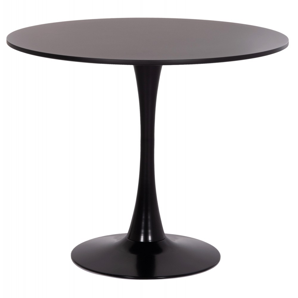 Τραπέζι τραπεζαρίας "BROLIN" από μέταλλο/mdf σε χρώμα μαύρο Φ90x73