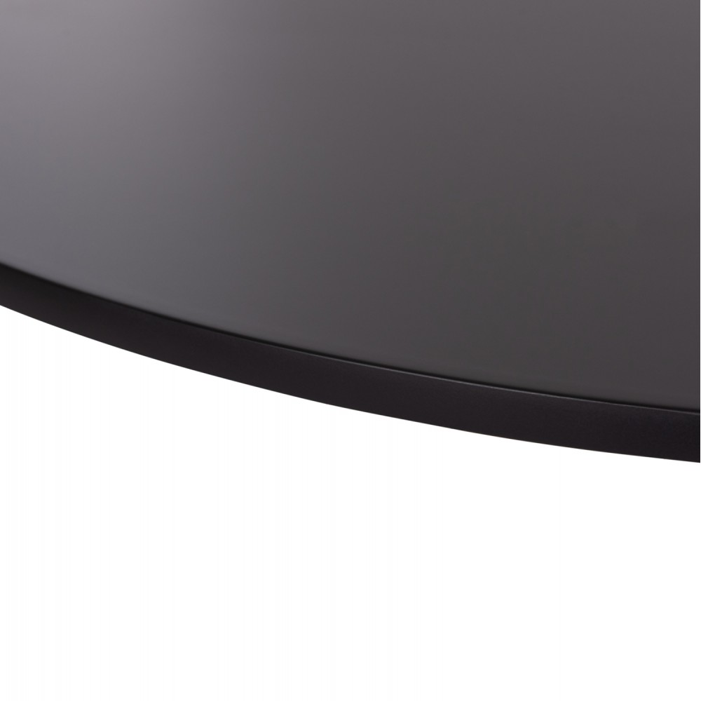 Τραπέζι τραπεζαρίας "BROLIN" από μέταλλο/mdf σε χρώμα μαύρο Φ90x73