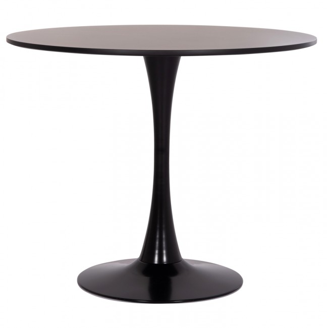 Τραπέζι τραπεζαρίας "BROLIN" από μέταλλο/mdf σε χρώμα μαύρο Φ90x73