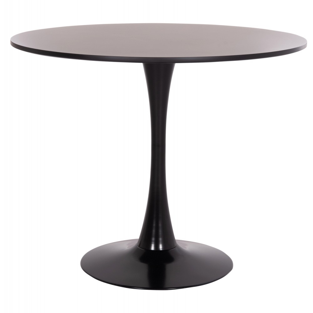 Τραπέζι τραπεζαρίας "BROLIN" από μέταλλο/mdf σε χρώμα μαύρο Φ90x73