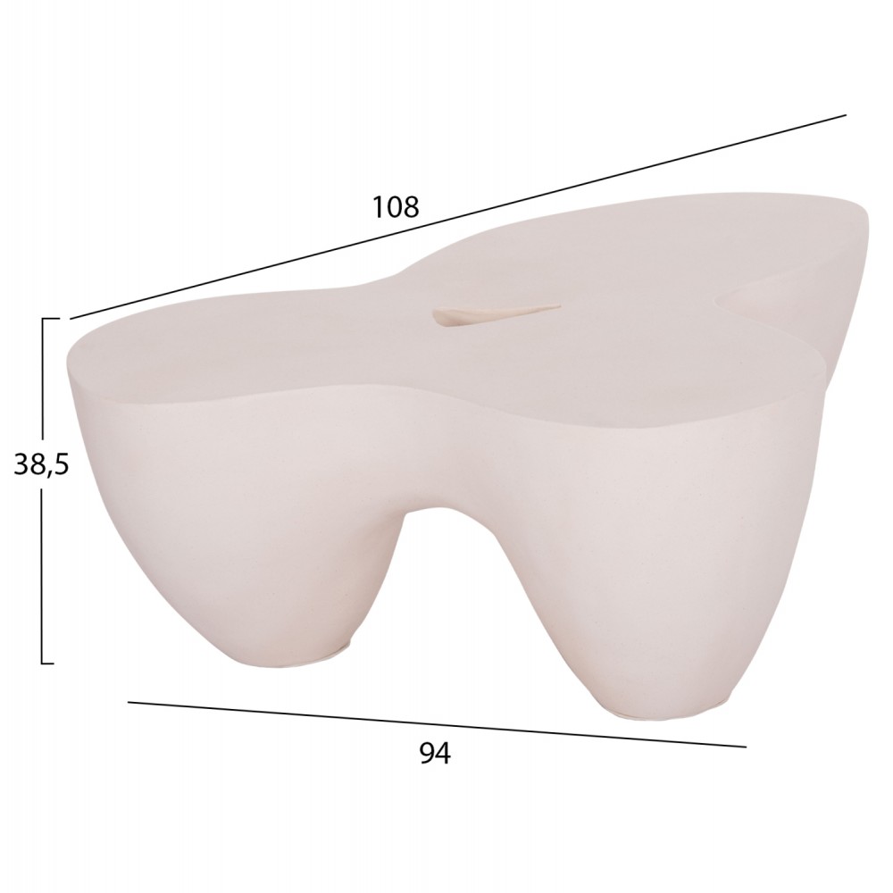 Τραπέζι σαλονιού "SALLEN" από fiber cement σε χρώμα λευκό 108x94x38.5