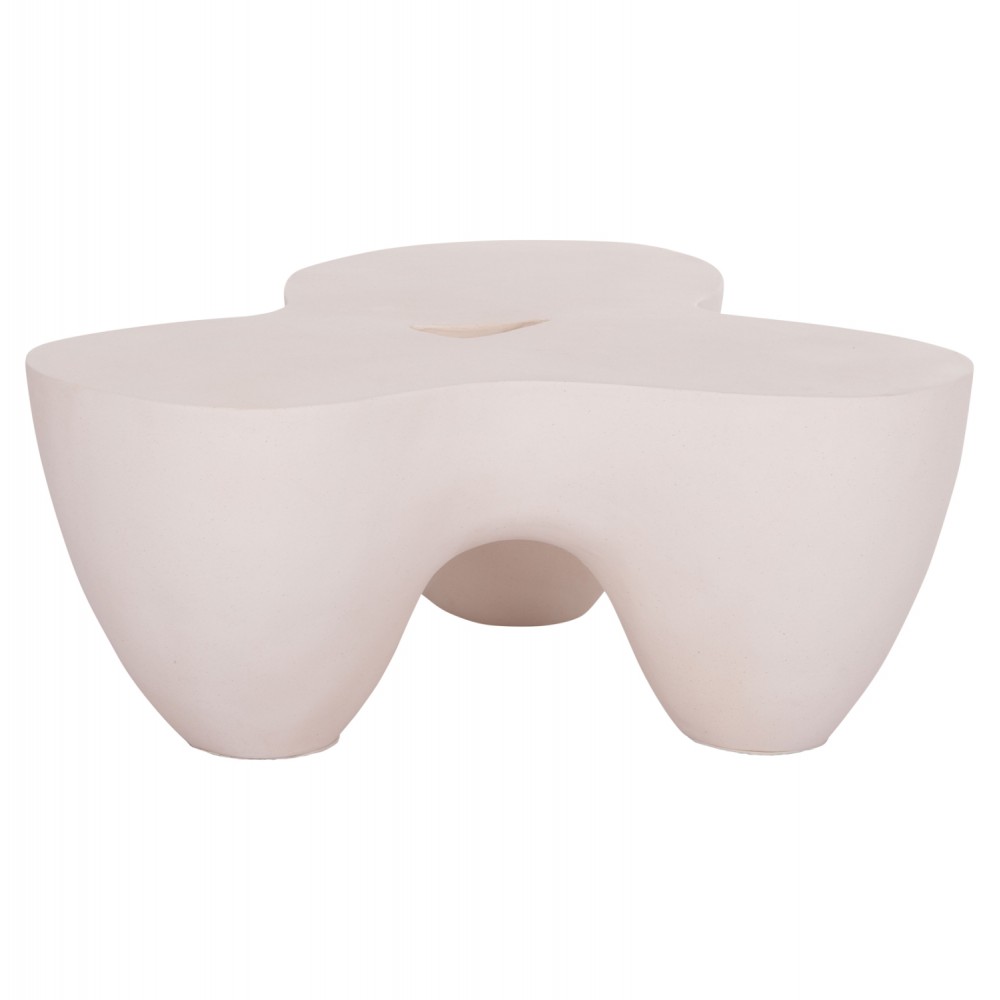 Τραπέζι σαλονιού "SALLEN" από fiber cement σε χρώμα λευκό 108x94x38.5