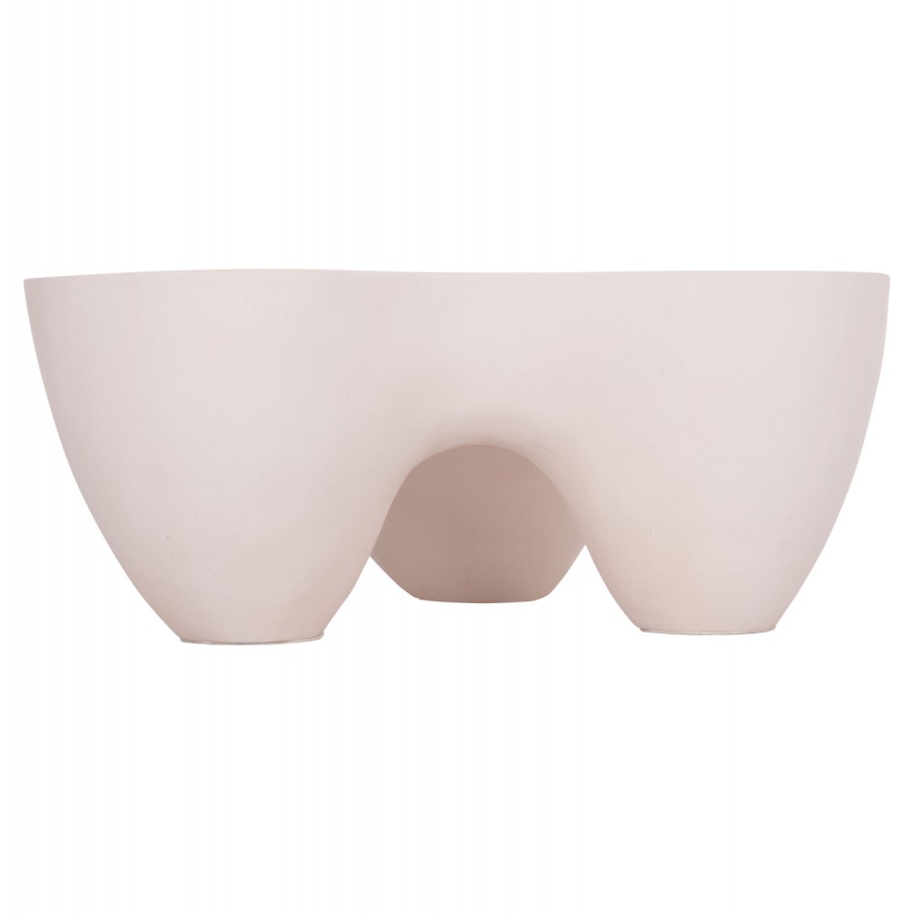 Τραπέζι σαλονιού "SALLEN" από fiber cement σε χρώμα λευκό 108x94x38.5