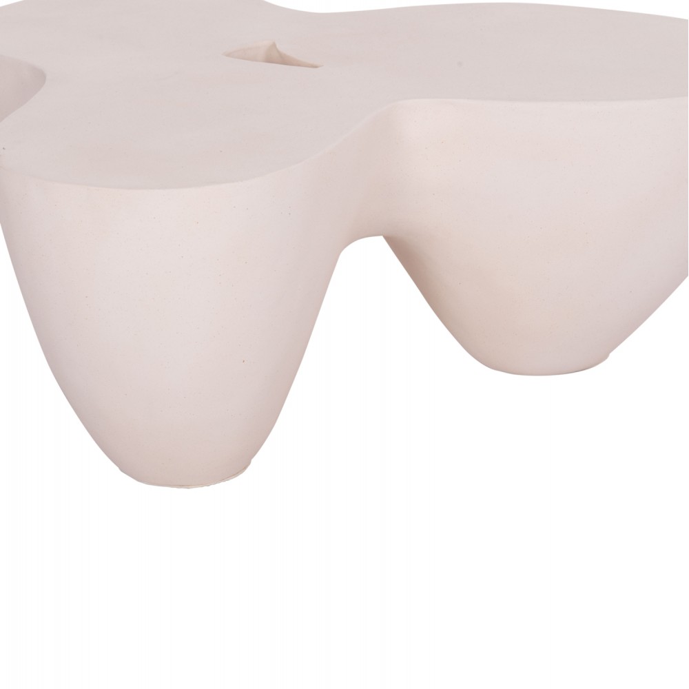 Τραπέζι σαλονιού "SALLEN" από fiber cement σε χρώμα λευκό 108x94x38.5