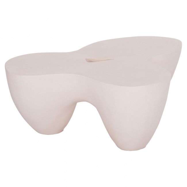 Τραπέζι σαλονιού "SALLEN" από fiber cement σε χρώμα λευκό 108x94x38.5