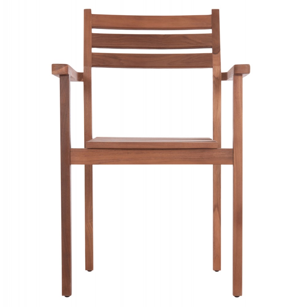 Πολυθρόνα τραπεζαρίας "KEMPO" από ξύλο σε χρώμα φυσικό 58x58.5x88