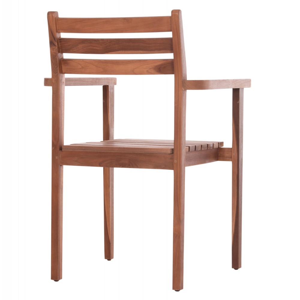 Πολυθρόνα τραπεζαρίας "KEMPO" από ξύλο σε χρώμα φυσικό 58x58.5x88