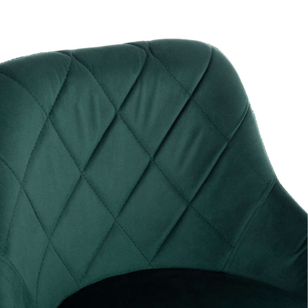 Σκαμπό μπαρ "ROSE" από ύφασμα βελούδο/μέταλλο σε χρώμα κυπαρισσί/χρωμίου 48x45x105