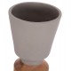 Διακοσμητικό βάζο δαπέδου "NEBULA" από fiber cement/ξύλο σε χρώμα γκρι/φυσικό Φ60x115
