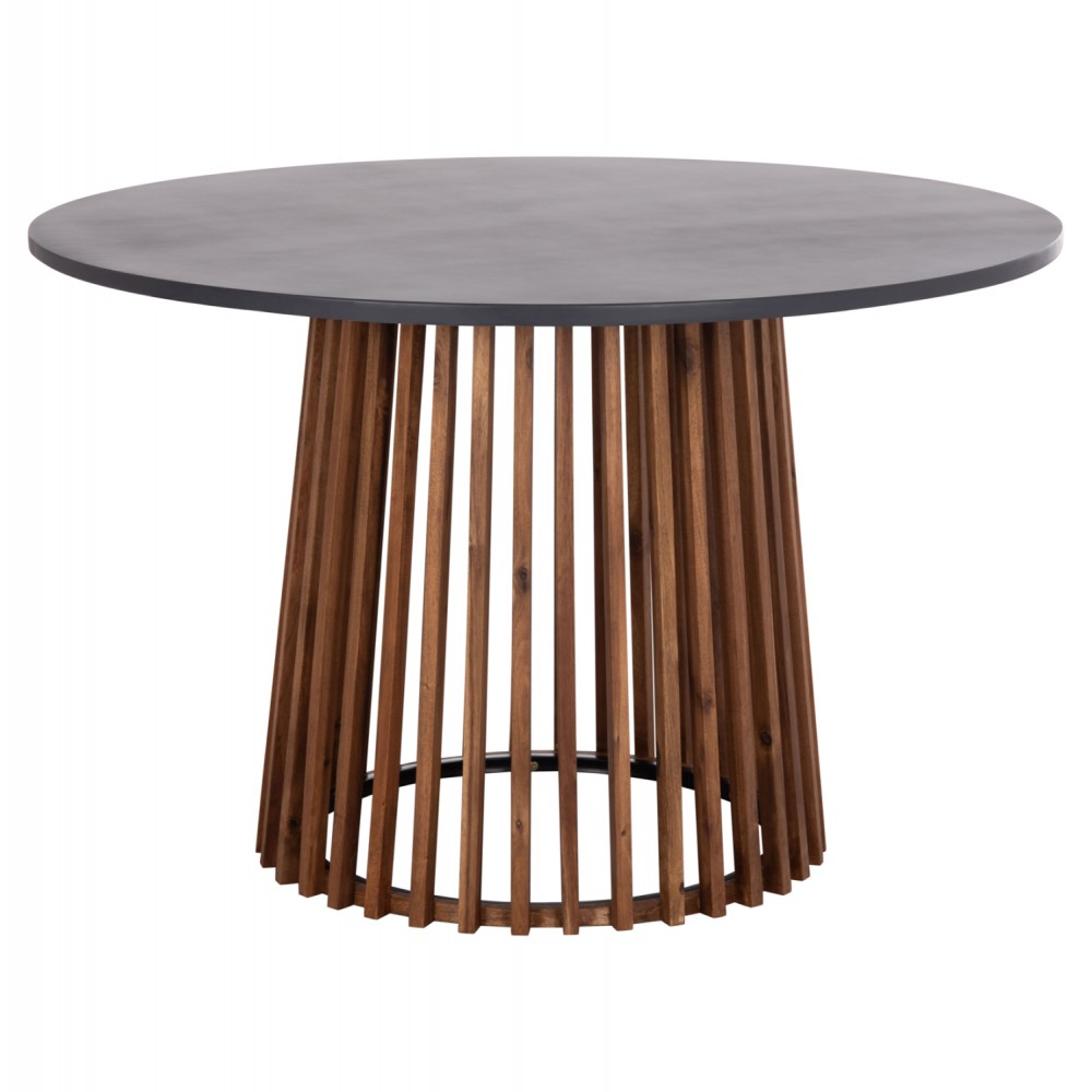 Τραπέζι στρογγυλό "CRISTOBAL" από ξύλο/cement σε χρώμα φυσικό/ανθρακί Φ120x77