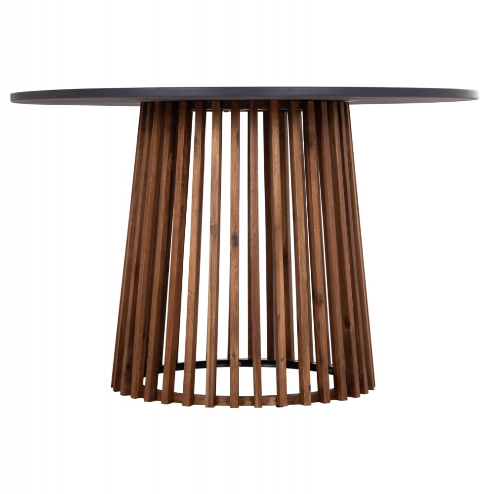 Τραπέζι στρογγυλό "CRISTOBAL" από ξύλο/cement σε χρώμα φυσικό/ανθρακί Φ120x77