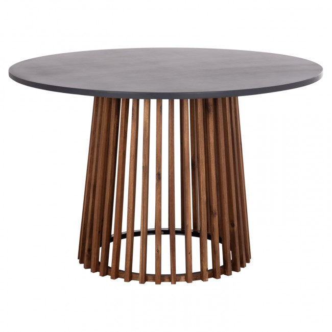 Τραπέζι στρογγυλό "CRISTOBAL" από ξύλο/cement σε χρώμα φυσικό/ανθρακί Φ120x77