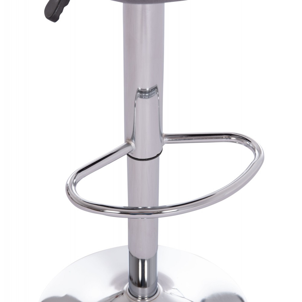 Σκαμπό μπαρ "ROSE" από ύφασμα βελούδο/μέταλλο σε χρώμα γκρι/χρωμίου 48x45x105