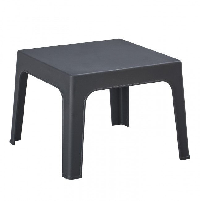 Τραπέζι τετράγωνο "SLEEK" από pp σε χρώμα σκούρο γκρι 49.5x49.5x40