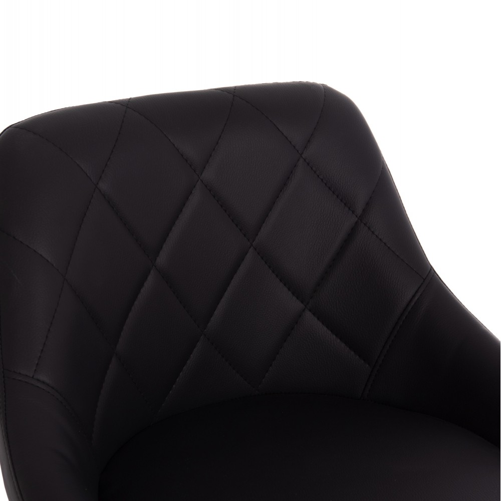 Σκαμπό μπαρ "ROSE" από τεχνόδερμα/μέταλλο σε χρώμα μαύρο/χρωμίου 48x45x105