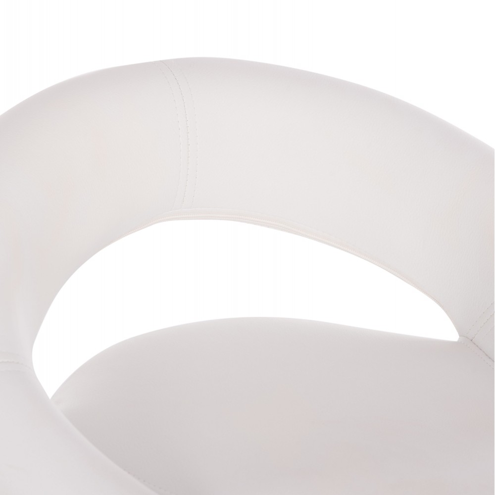 Σκαμπό μπαρ "REA" από τεχνόδερμα/μέταλλο σε χρώμα λευκό/χρωμίου 54x47x96