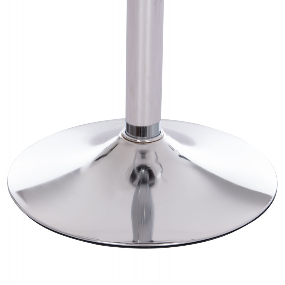 Σκαμπό μπαρ "REA" από τεχνόδερμα/μέταλλο σε χρώμα λευκό/χρωμίου 54x47x96