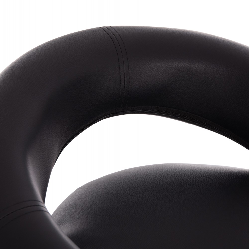 Σκαμπό μπαρ "REA" από τεχνόδερμα/μέταλλο σε χρώμα μαύρο/χρωμίου 54x47x96